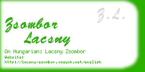 zsombor lacsny business card